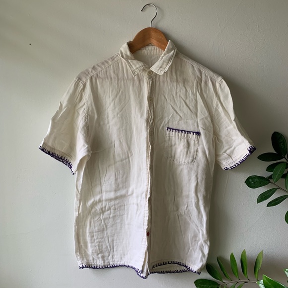 Vintage RARE Cotton Hand-Stitched Shirt - Picture 1 of 6